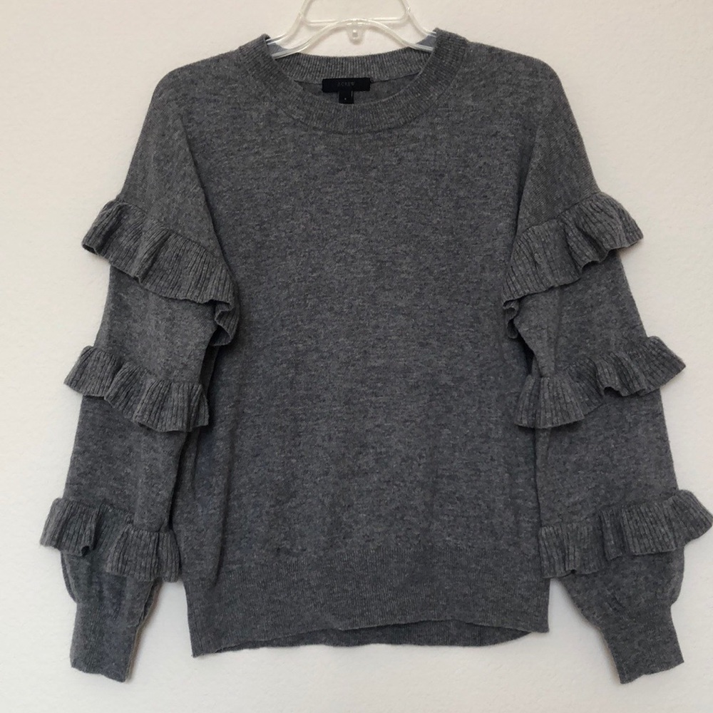 J.Crew Ruffle Sleeve Sweater - Picture 2 of 5